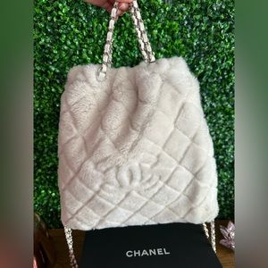 Chanel White Shearling Drawstring Backpack with Silver Hardware 23N (SOLD OUT!)